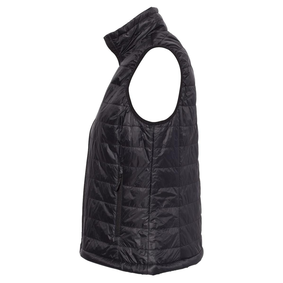 Black Puffer Vest - Independent Trading Co. - Wind Resistant