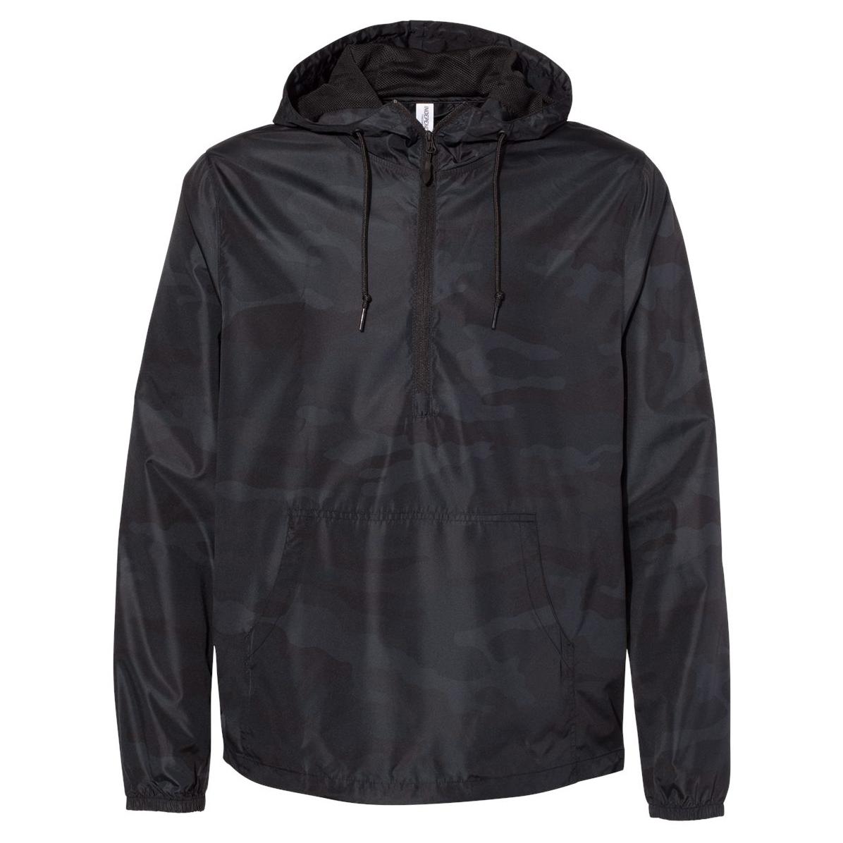 Black Windbreaker - Independent Trading Co. - Water Resistant