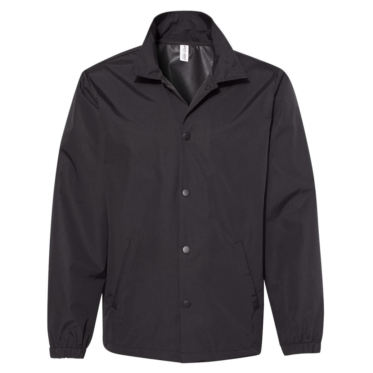 Black Windbreaker - Independent Trading Co. - Water-Resistant