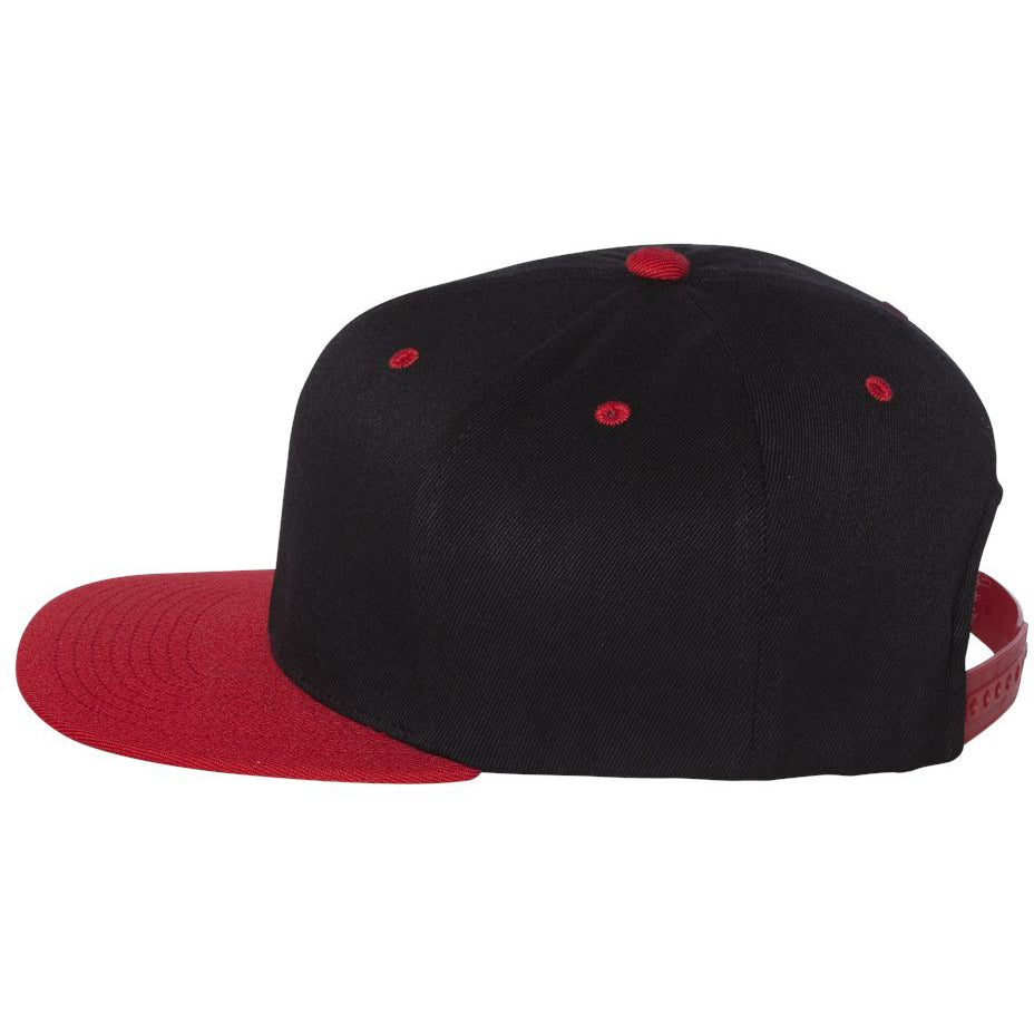Black Flat Brim Hat - FlexFit - Stylish Snapback Cap