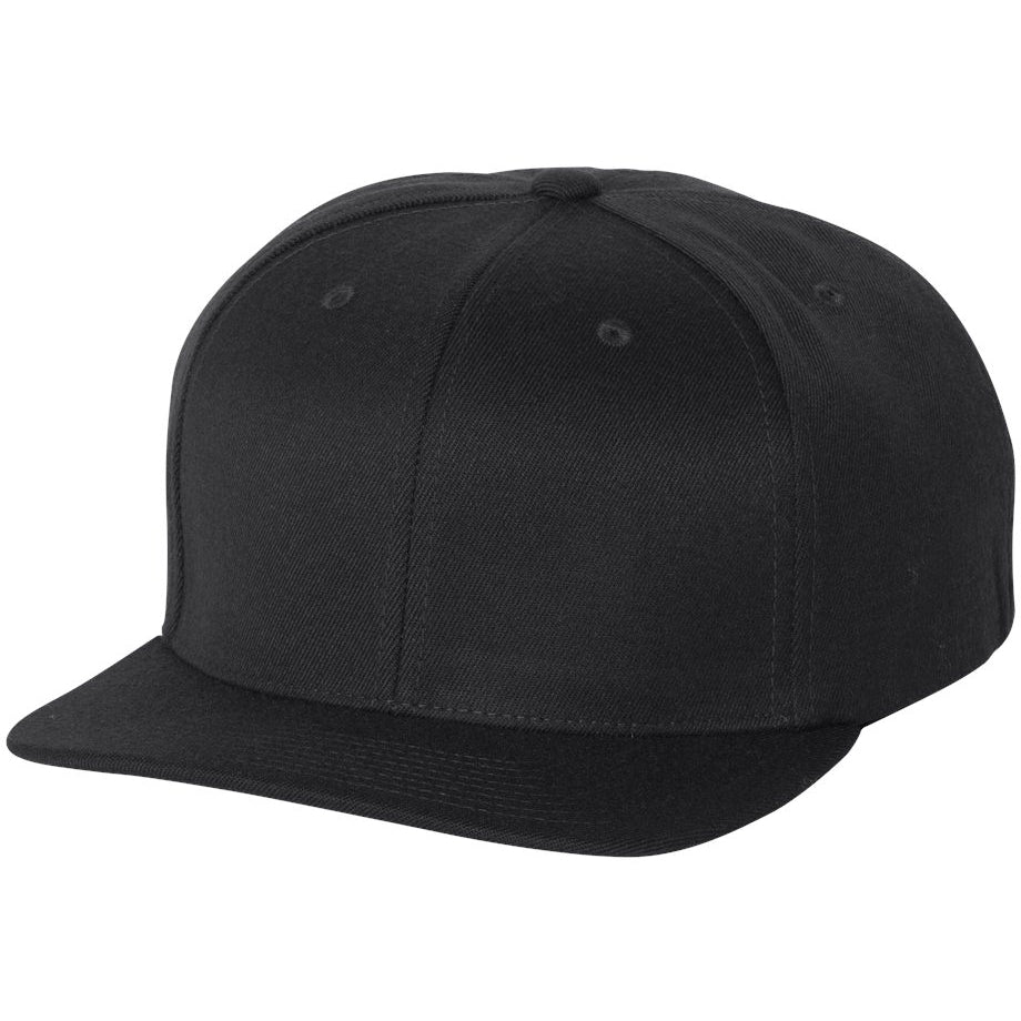 Black Flat Brim Hat - FlexFit - Stylish Snapback Cap