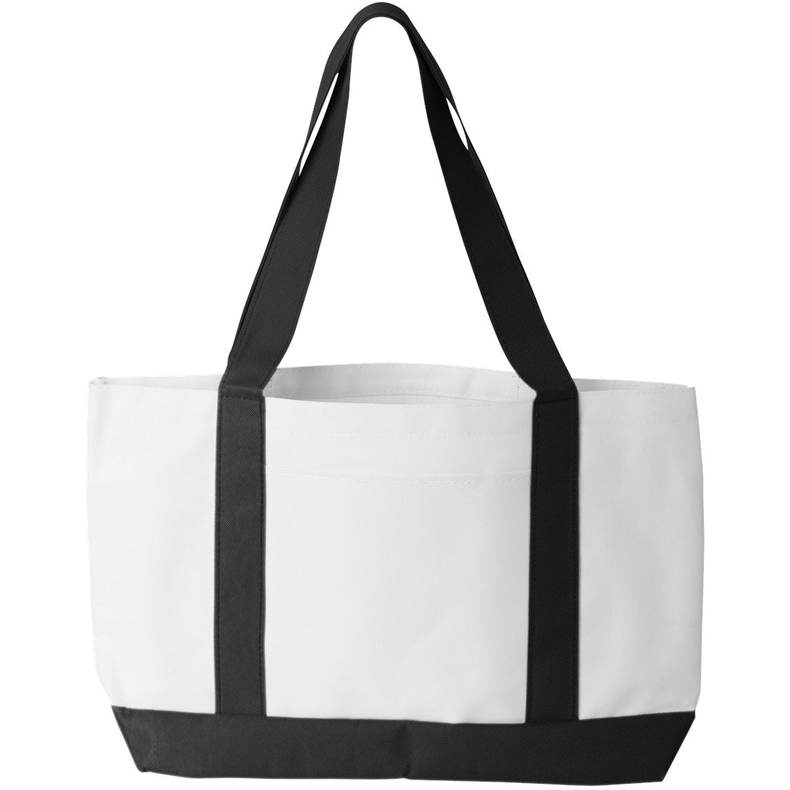 White/Black Tote Bag - Liberty Bags - Durable Polyester