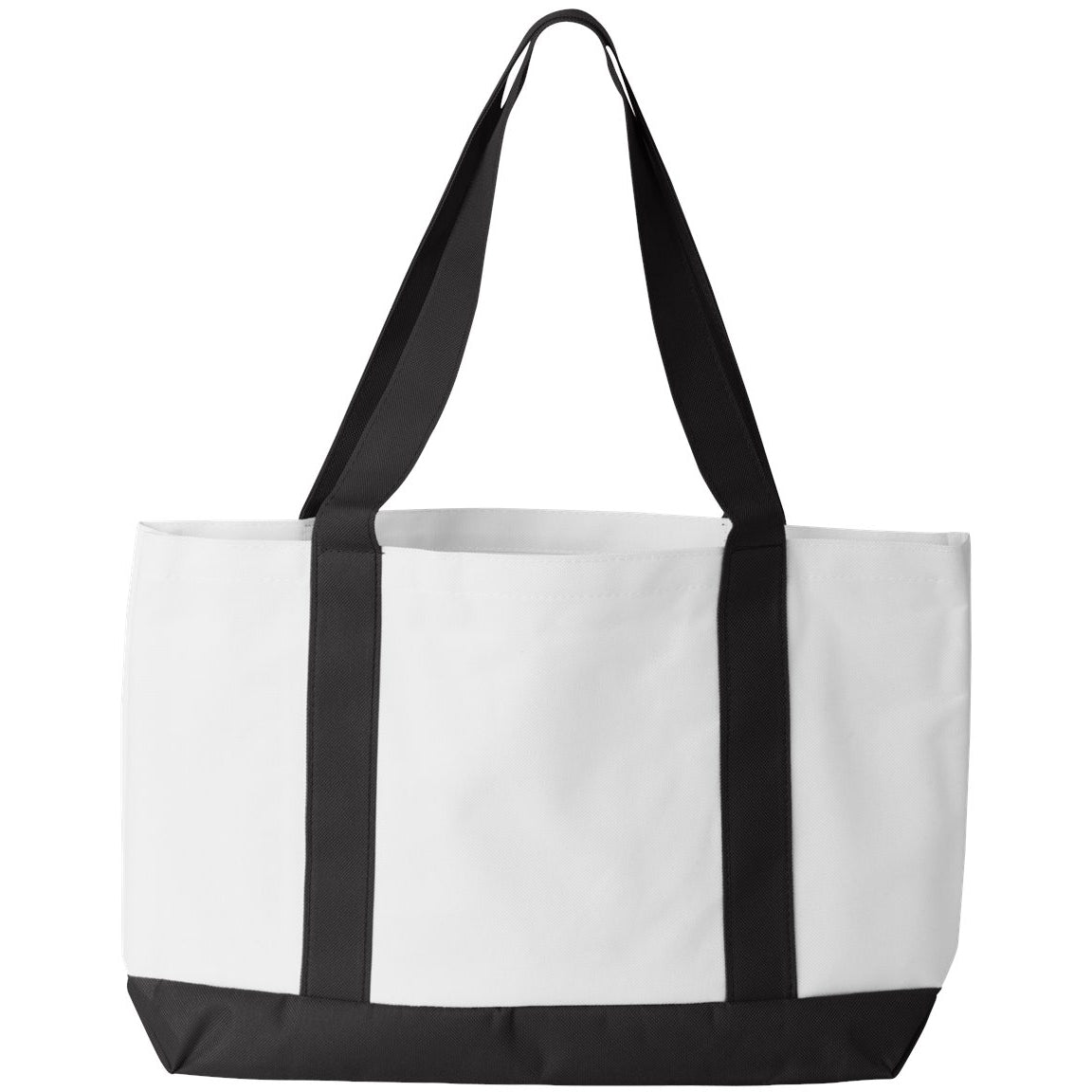 White/Black Tote Bag - Liberty Bags - Durable Polyester