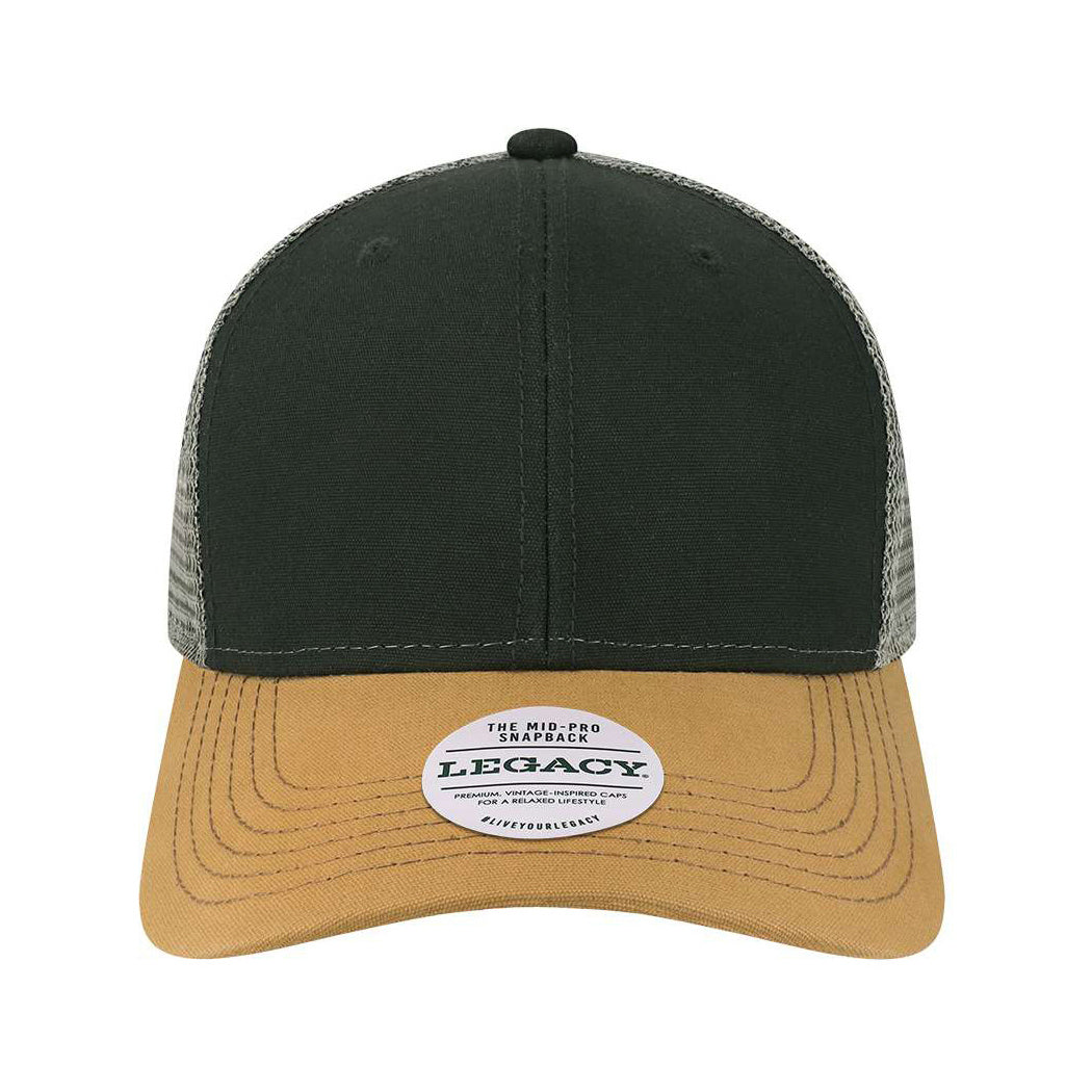 Black/Caramel/Dark Grey Ball Caps - Legacy - Mid-Pro Snapback