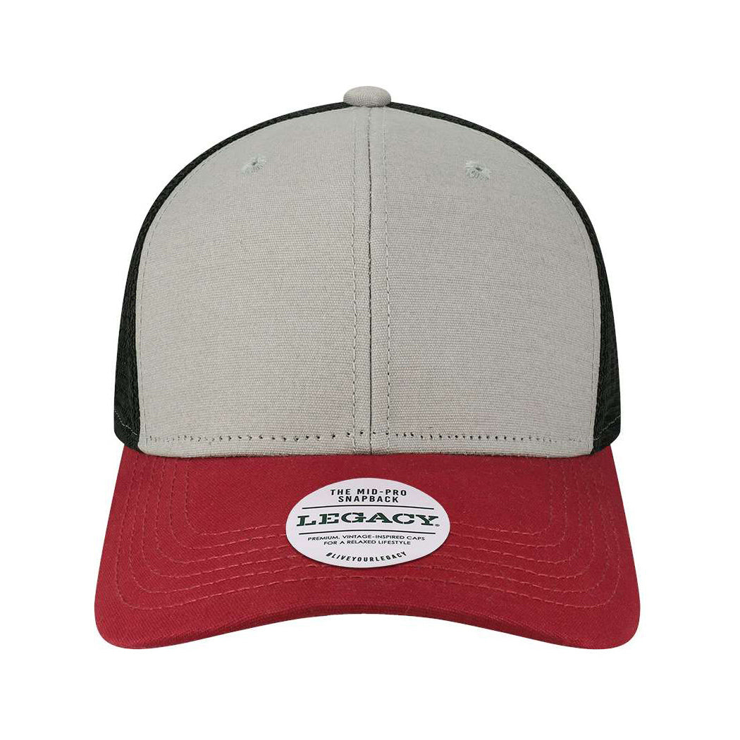 Black/Caramel/Dark Grey Ball Caps - Legacy - Mid-Pro Snapback