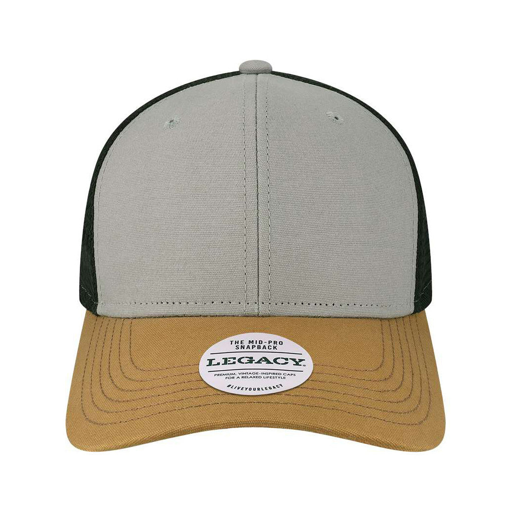 Black/Caramel/Dark Grey Ball Caps - Legacy - Mid-Pro Snapback