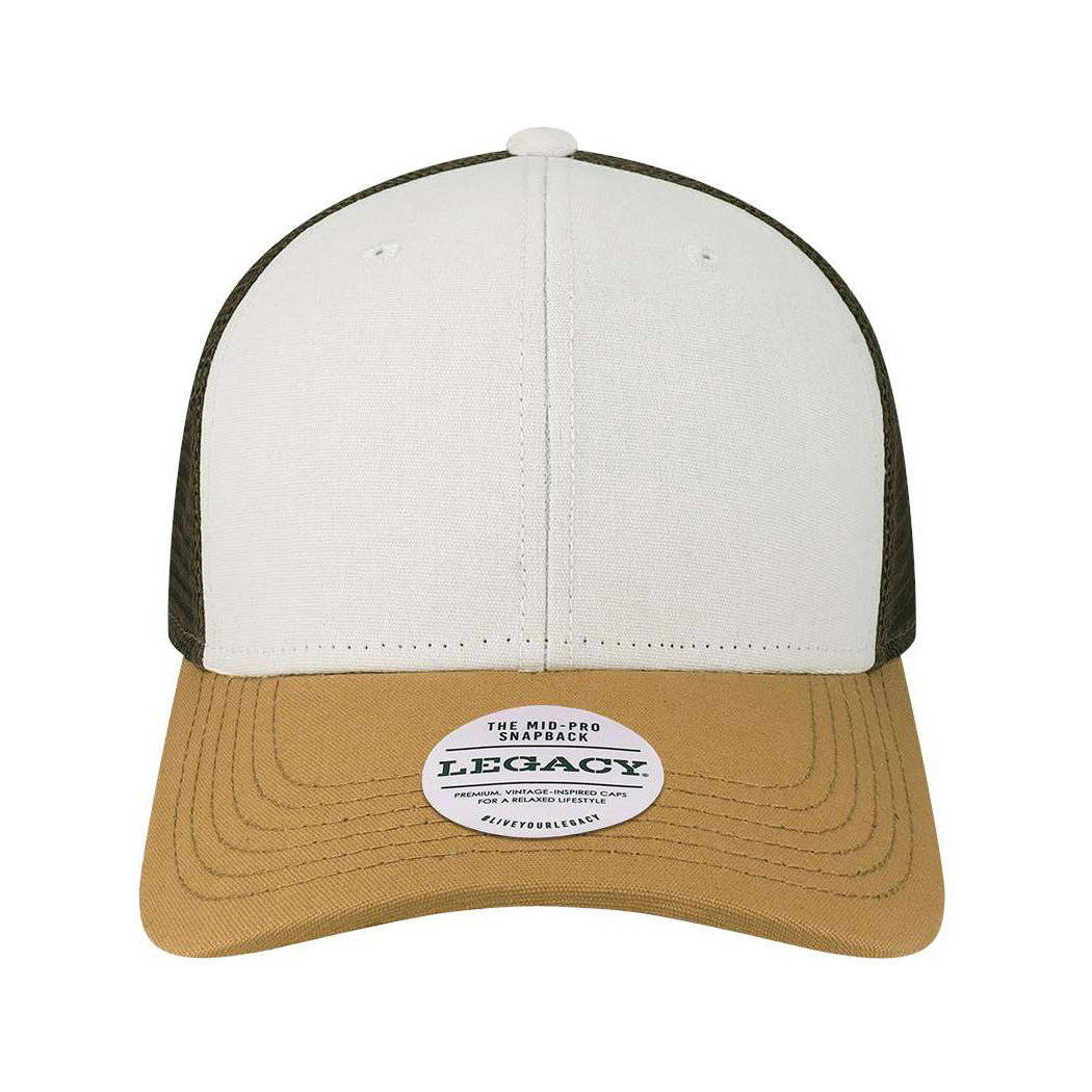 Black/Caramel/Dark Grey Ball Caps - Legacy - Mid-Pro Snapback