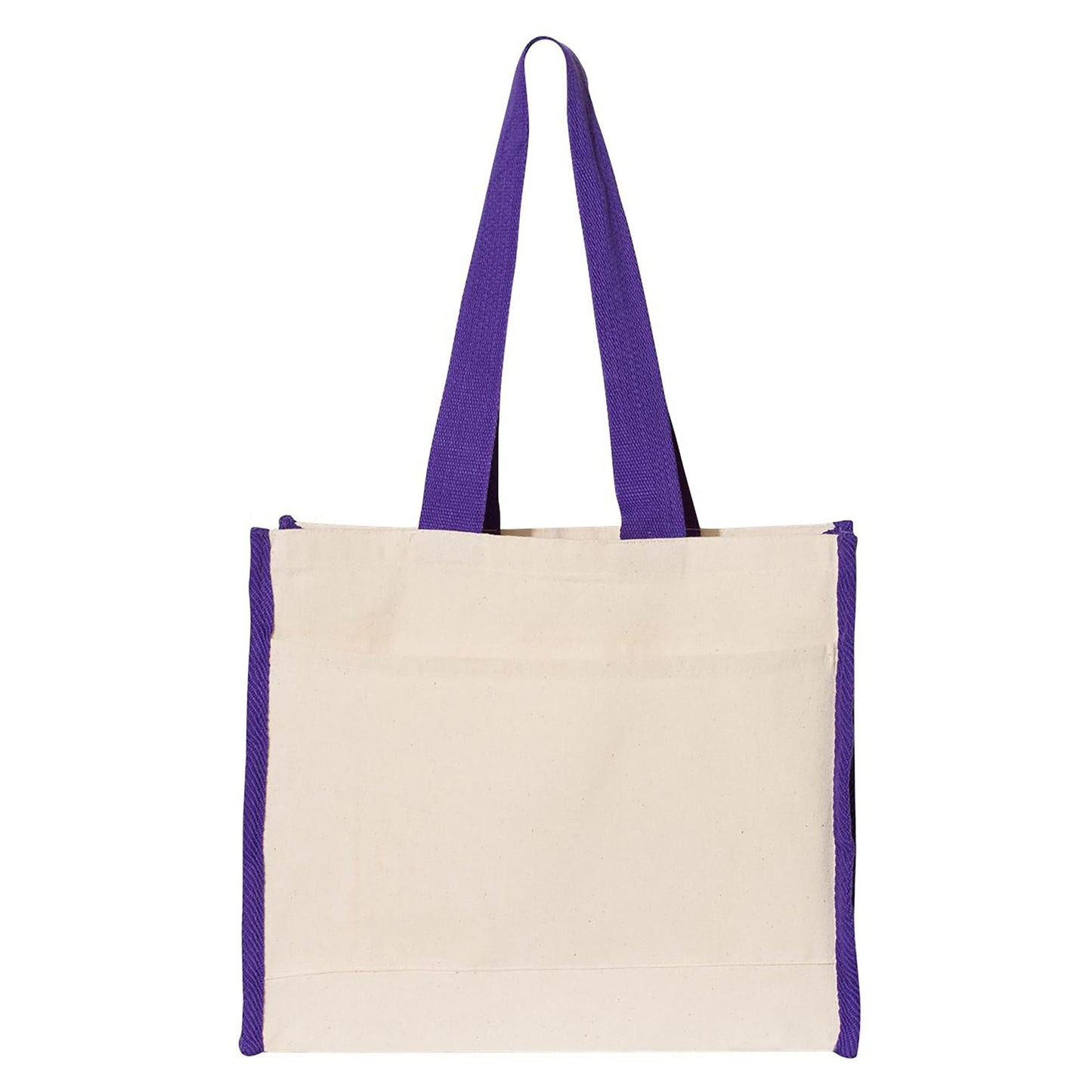 Natural/Black Tote Bag - Q-Tees - Durable Canvas
