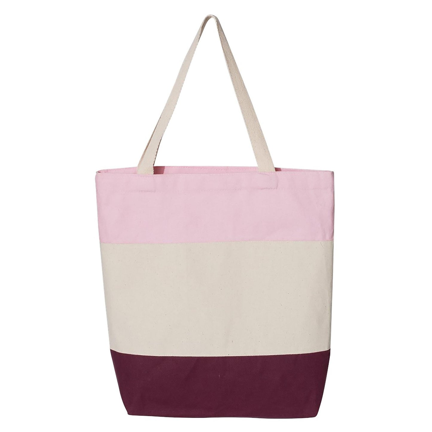 Black Tri-Color Tote Bag - Q-Tees - Durable Canvas
