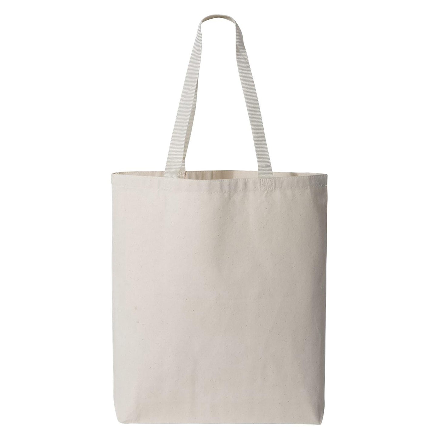 Natural/Black Tote Bag - Q-Tees - Durable Canvas Design