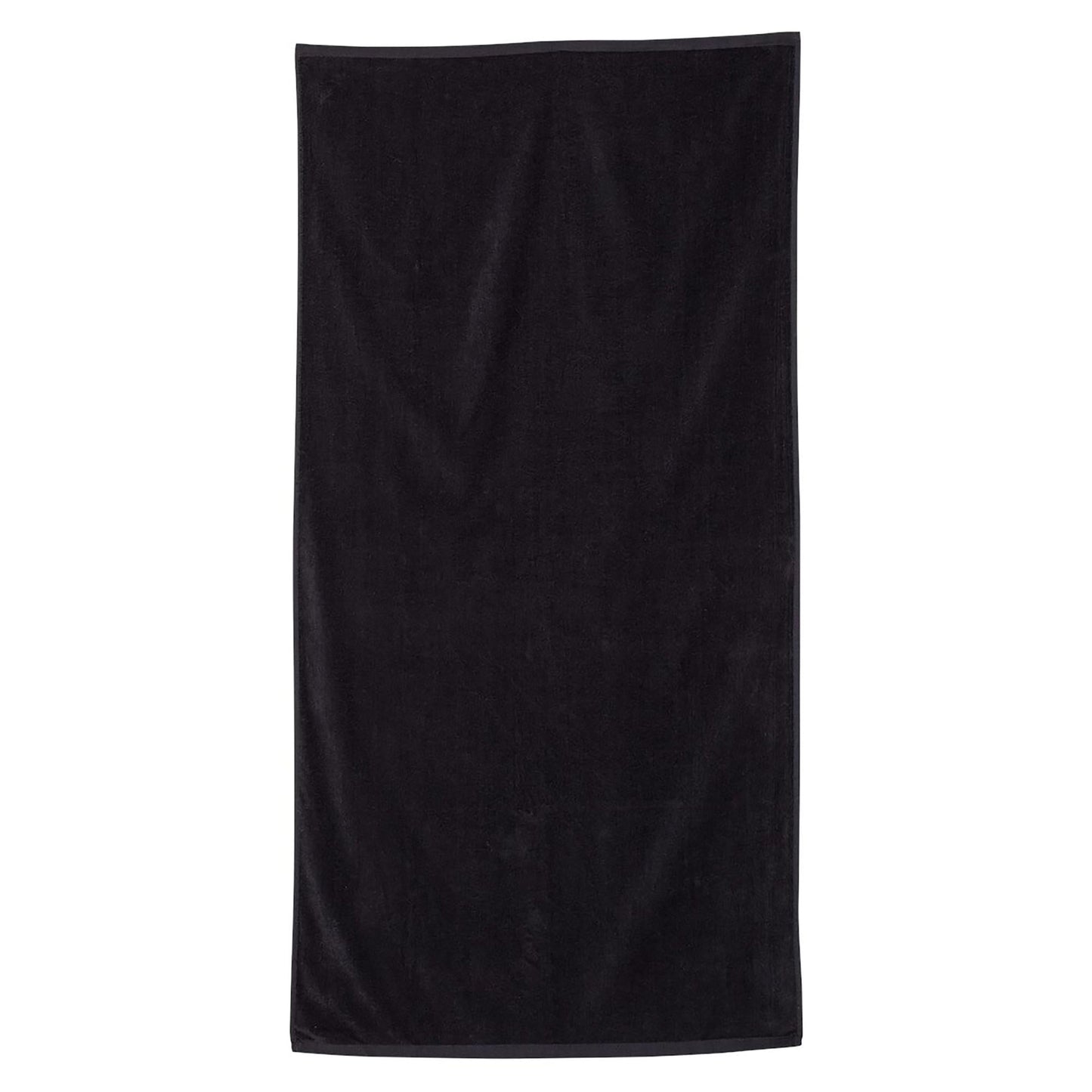 Black Velour Beach Towel - Q-Tees - Soft Cotton