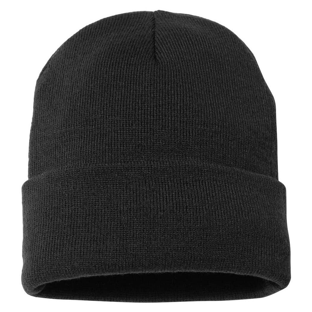 Black Beanies - Sportsman - Jersey Lined Knit