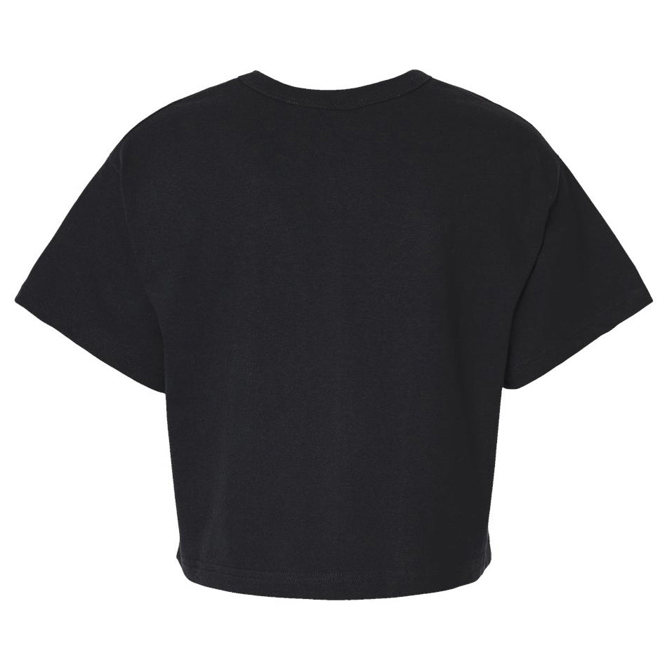 Black T-Shirts - Champion - Cropped Cotton Jersey