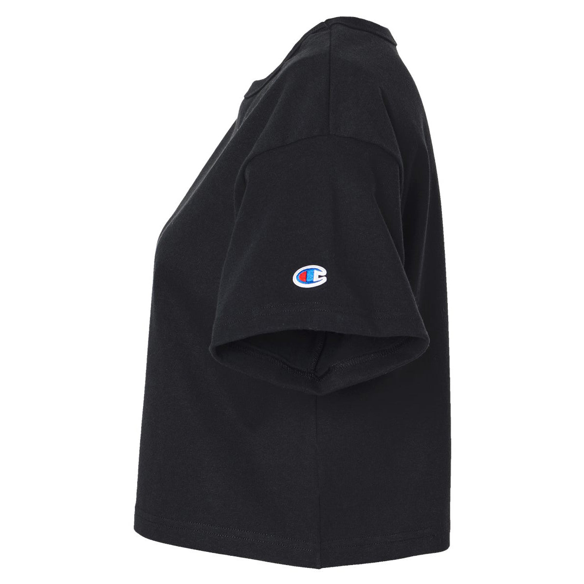 Black T-Shirts - Champion - Cropped Cotton Jersey