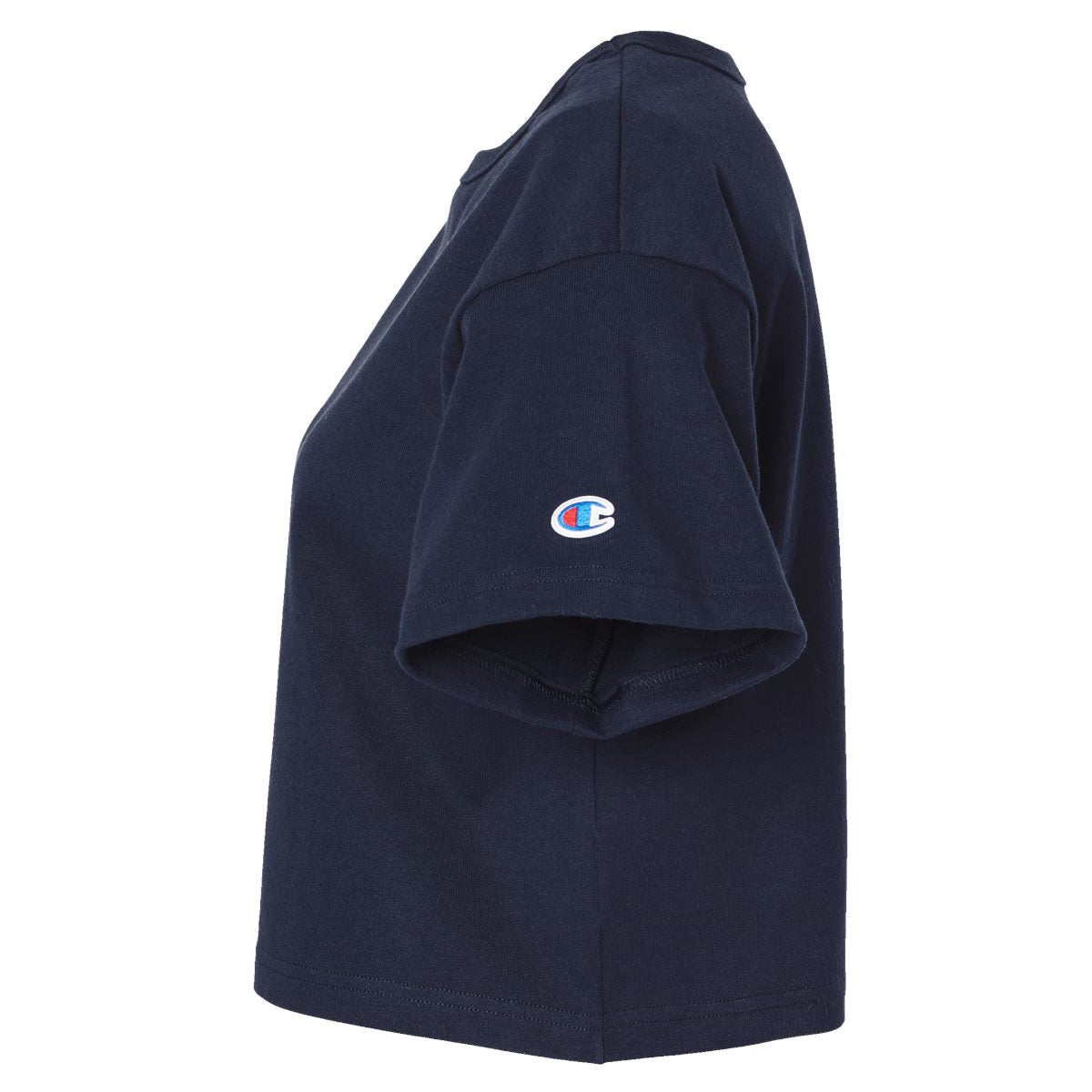 Black T-Shirts - Champion - Cropped Cotton Jersey