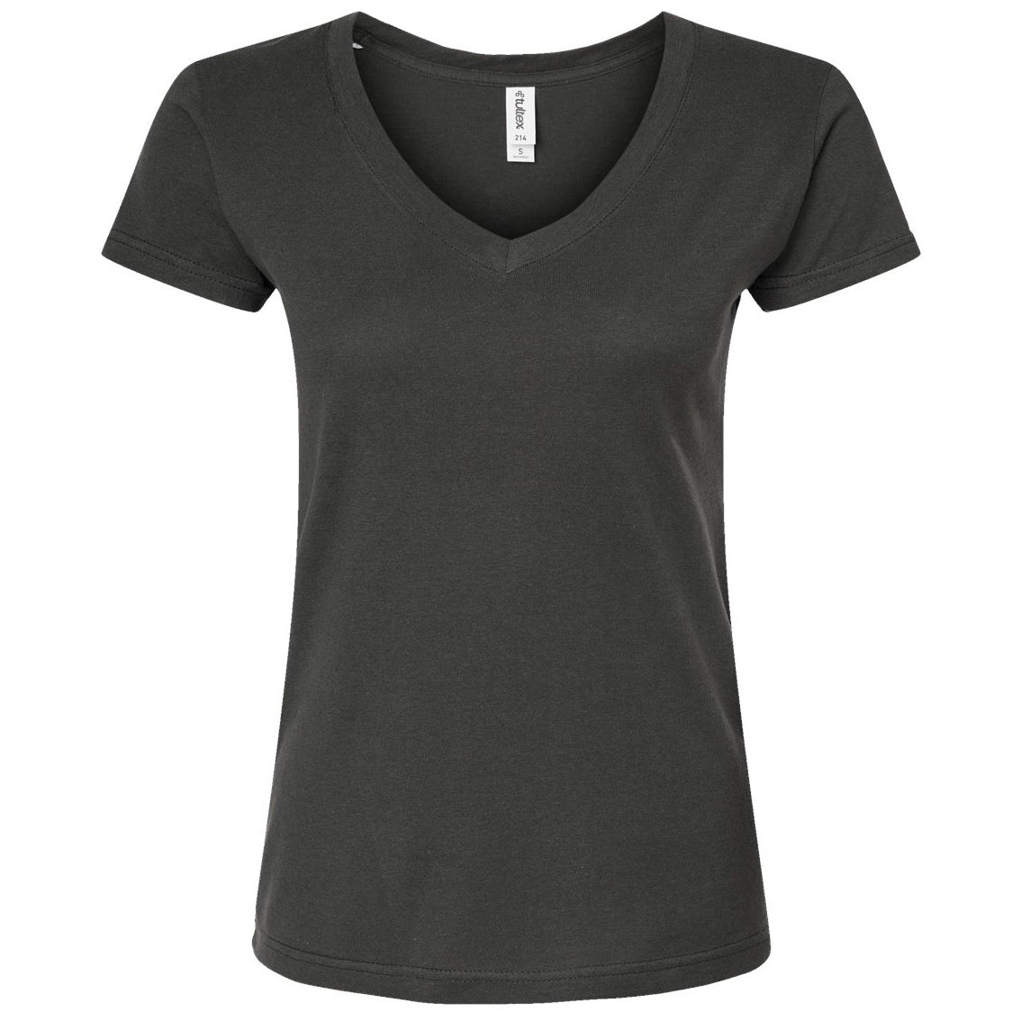 Black T-Shirts - Tultex - Slim Fit V-Neck Jersey - Casual Wear