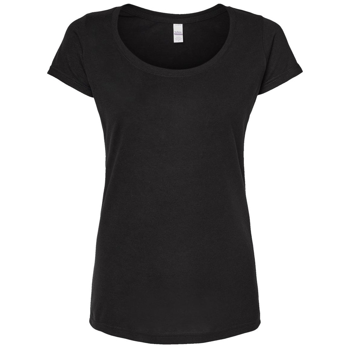 Black T-Shirts - Tultex - Women's Poly-Rich Scoop Neck
