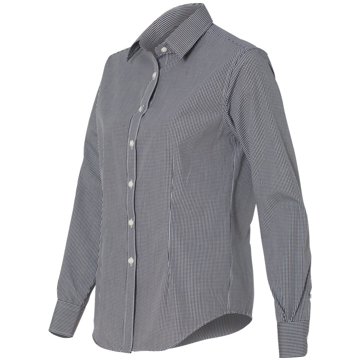 Black Gingham Button Up Shirts - Van Heusen - Women's Fit