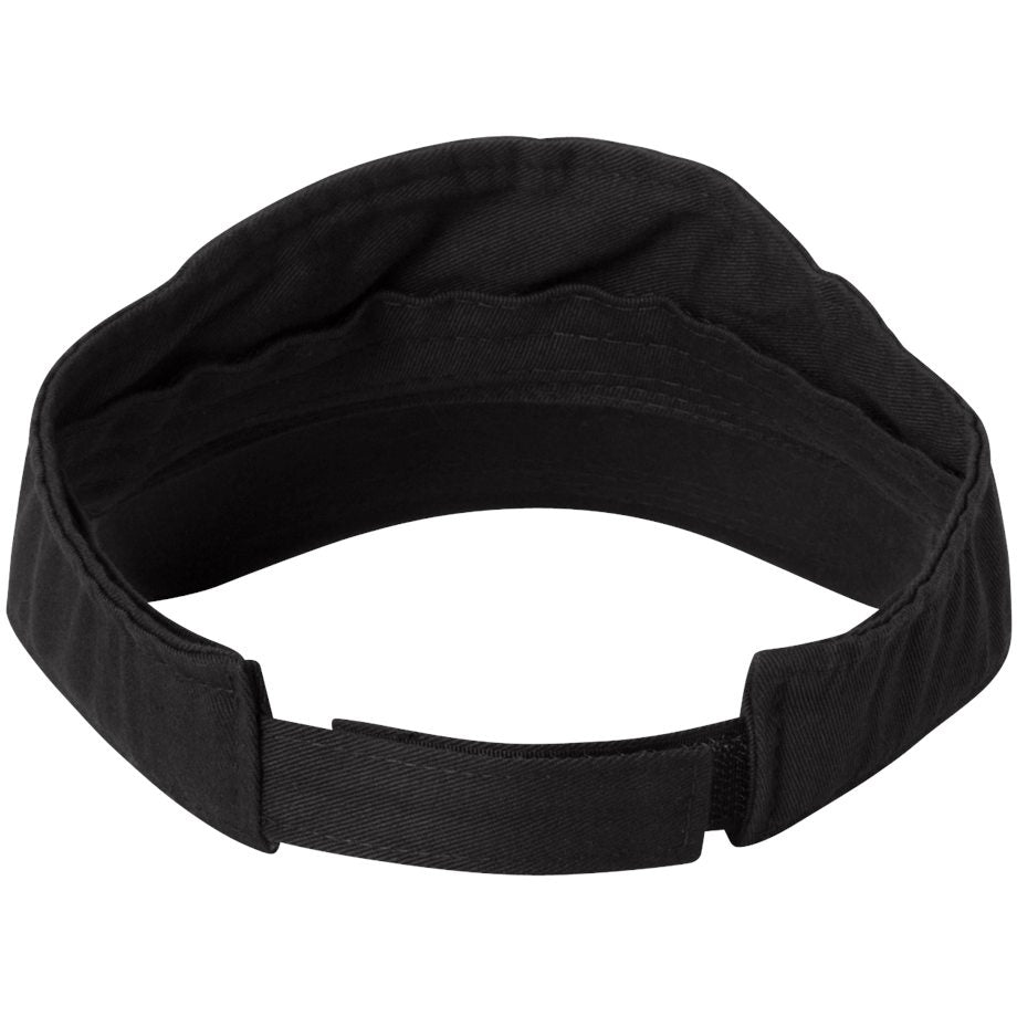 Black Visors - Valucap - Bio-Washed Cotton Fabric