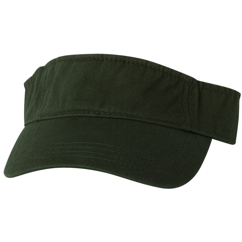 Black Visors - Valucap - Bio-Washed Cotton Fabric