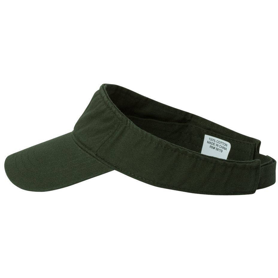 Black Visors - Valucap - Bio-Washed Cotton Fabric