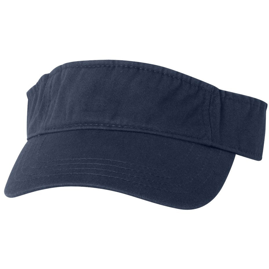 Black Visors - Valucap - Bio-Washed Cotton Fabric