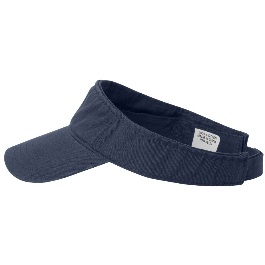 Black Visors - Valucap - Bio-Washed Cotton Fabric