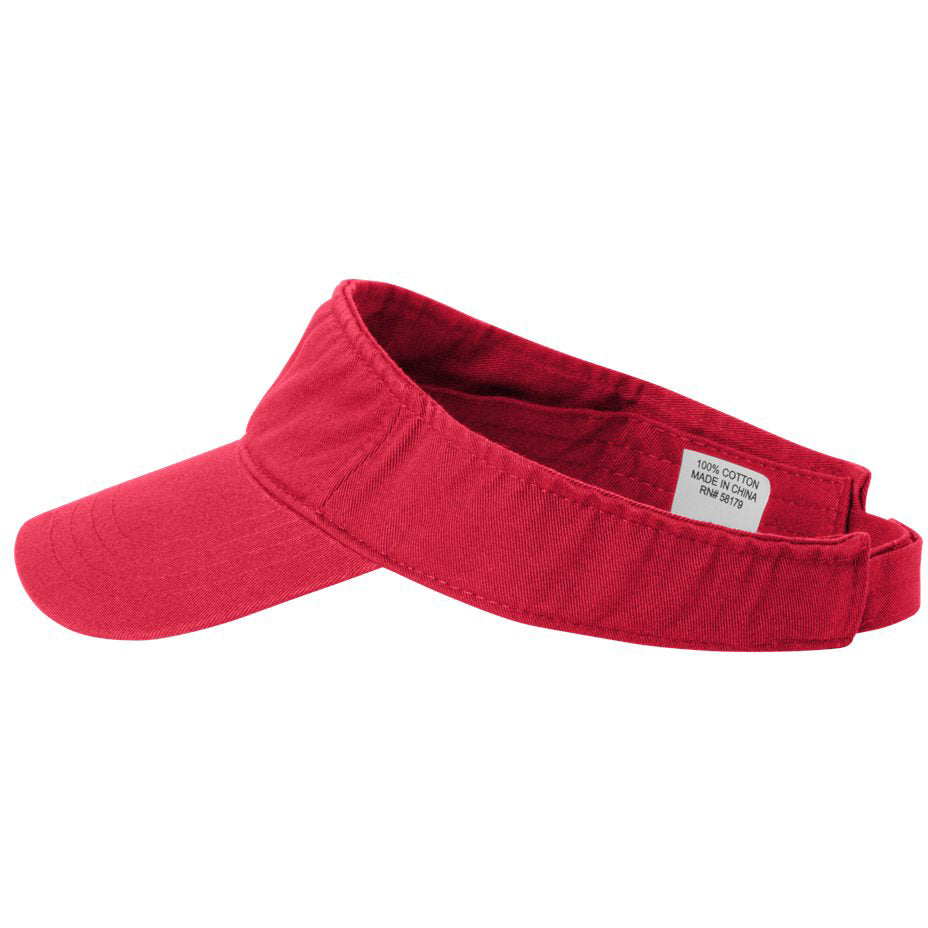 Black Visors - Valucap - Bio-Washed Cotton Fabric