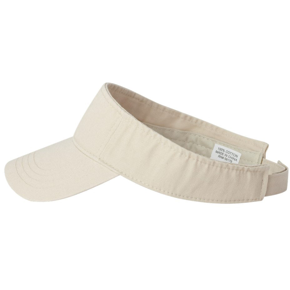 Black Visors - Valucap - Bio-Washed Cotton Fabric