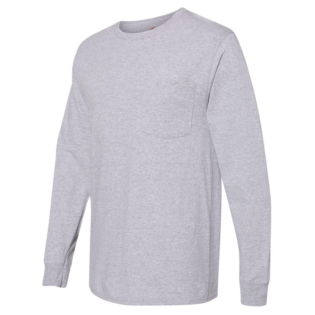 Light Steel T-Shirts - Hanes - Comfortable Pocket Tee