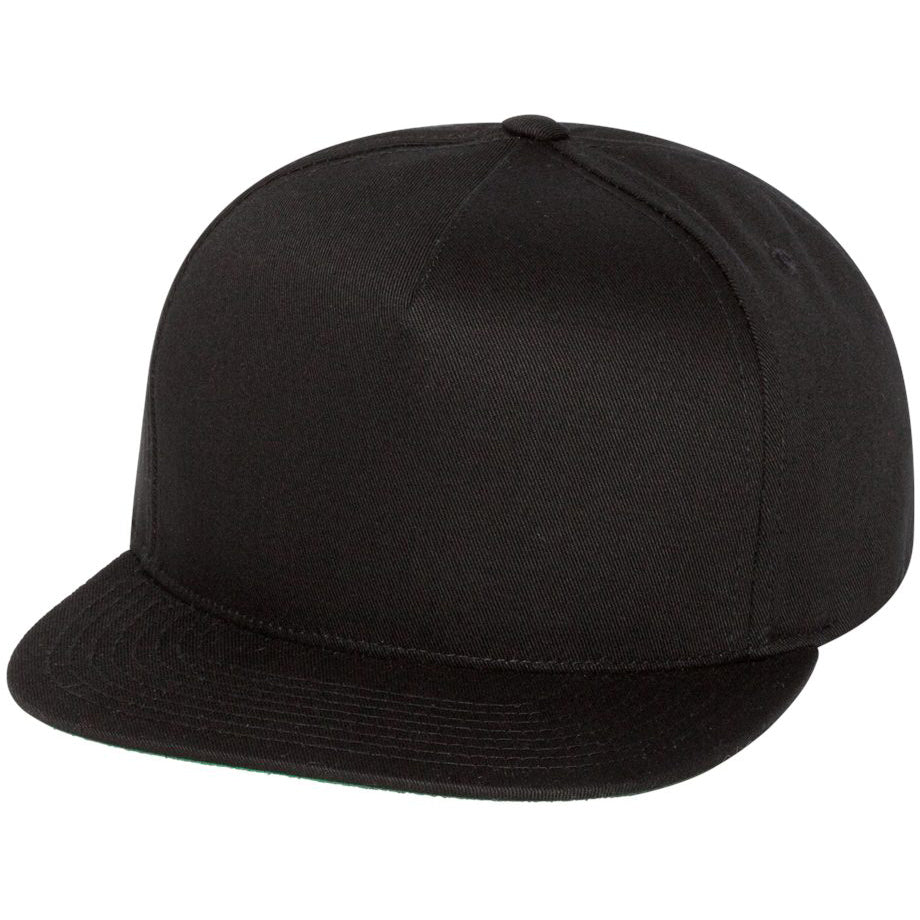 Black Flat Brim Hat - YP Classics - Cotton Twill