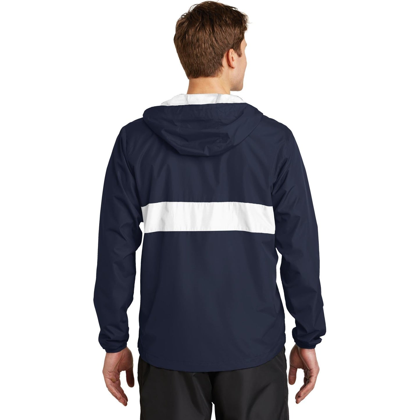 Black Windbreaker - Sport-Tek - Zippered Pocket Design