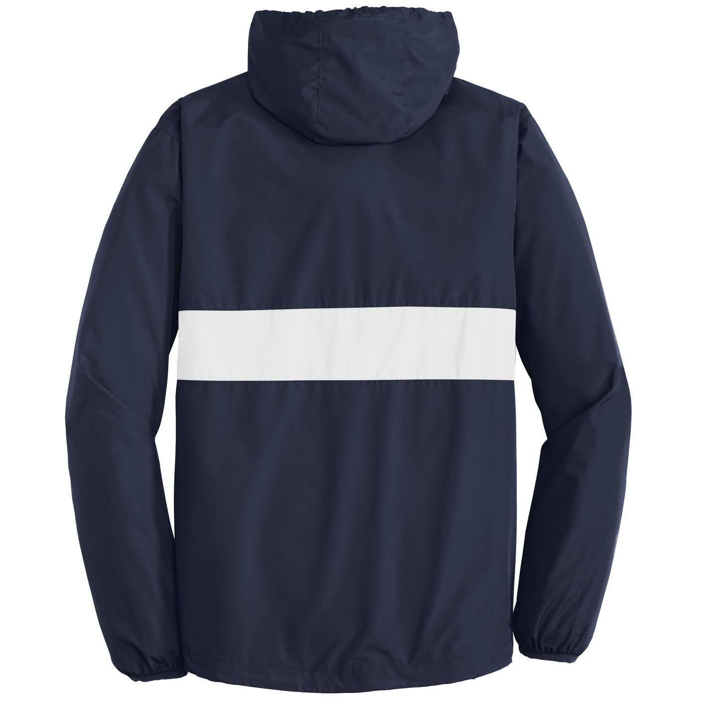 Black Windbreaker - Sport-Tek - Zippered Pocket Design