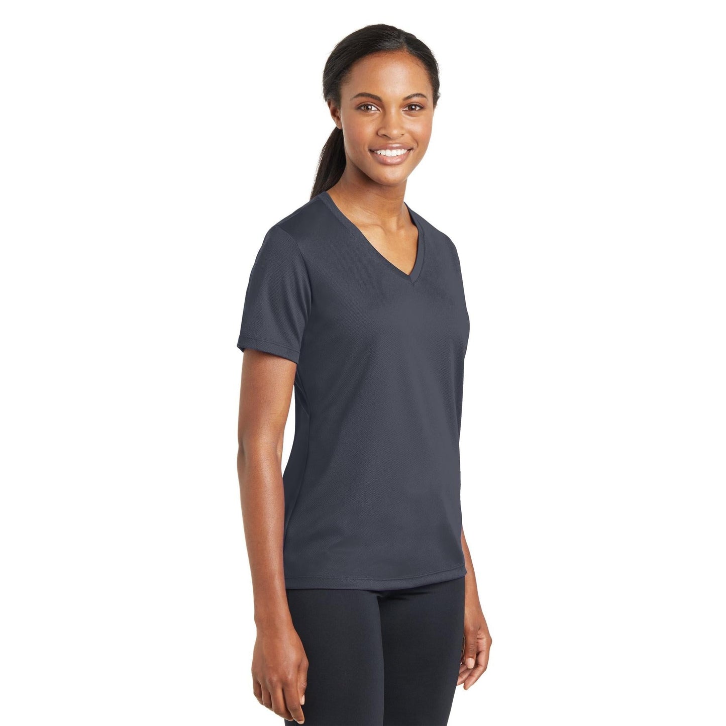 Black V-Neck Tee - Sport-Tek - Stylish Polyester Blend