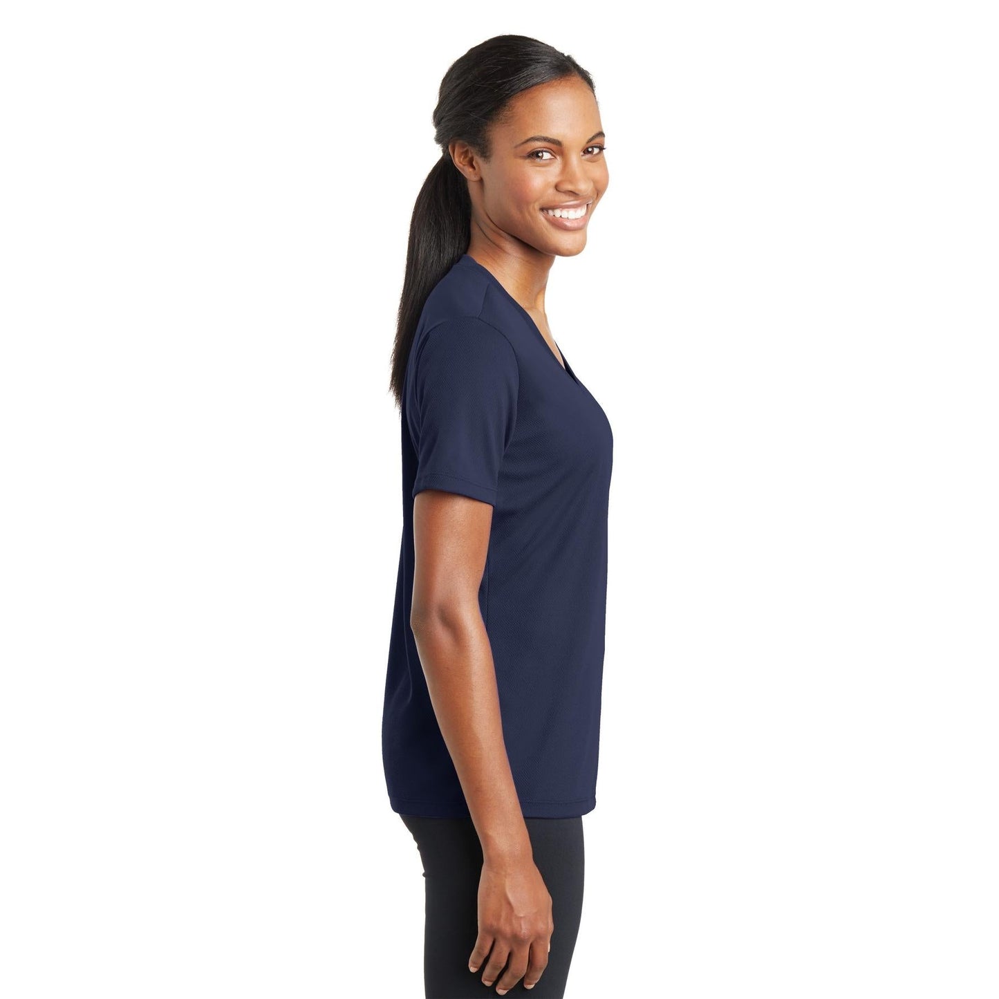 Black V-Neck Tee - Sport-Tek - Stylish Polyester Blend