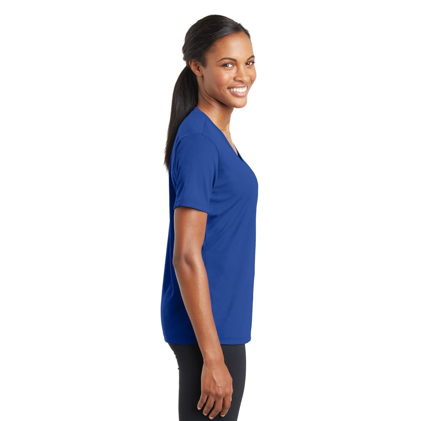 Black V-Neck Tee - Sport-Tek - Stylish Polyester Blend