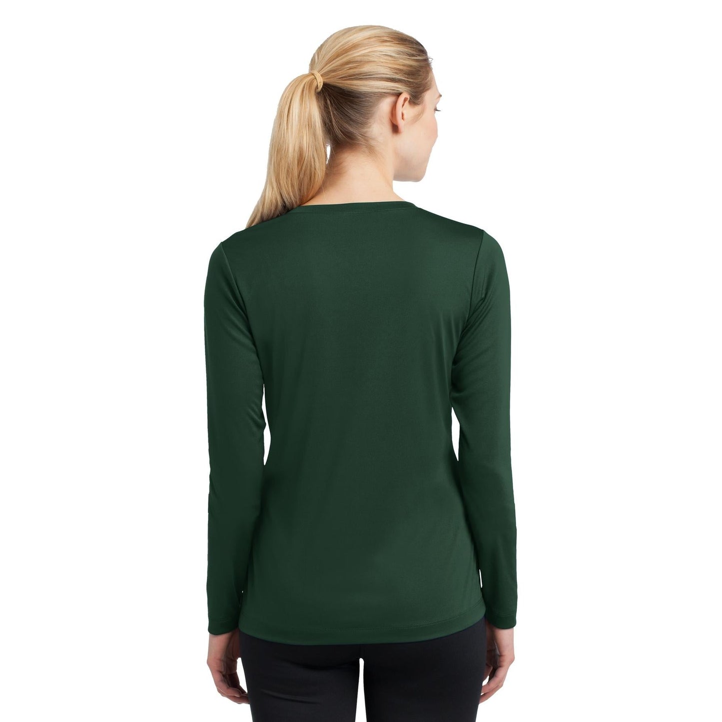 Forest Green T-Shirt - Sport-Tek - Long Sleeve V-Neck