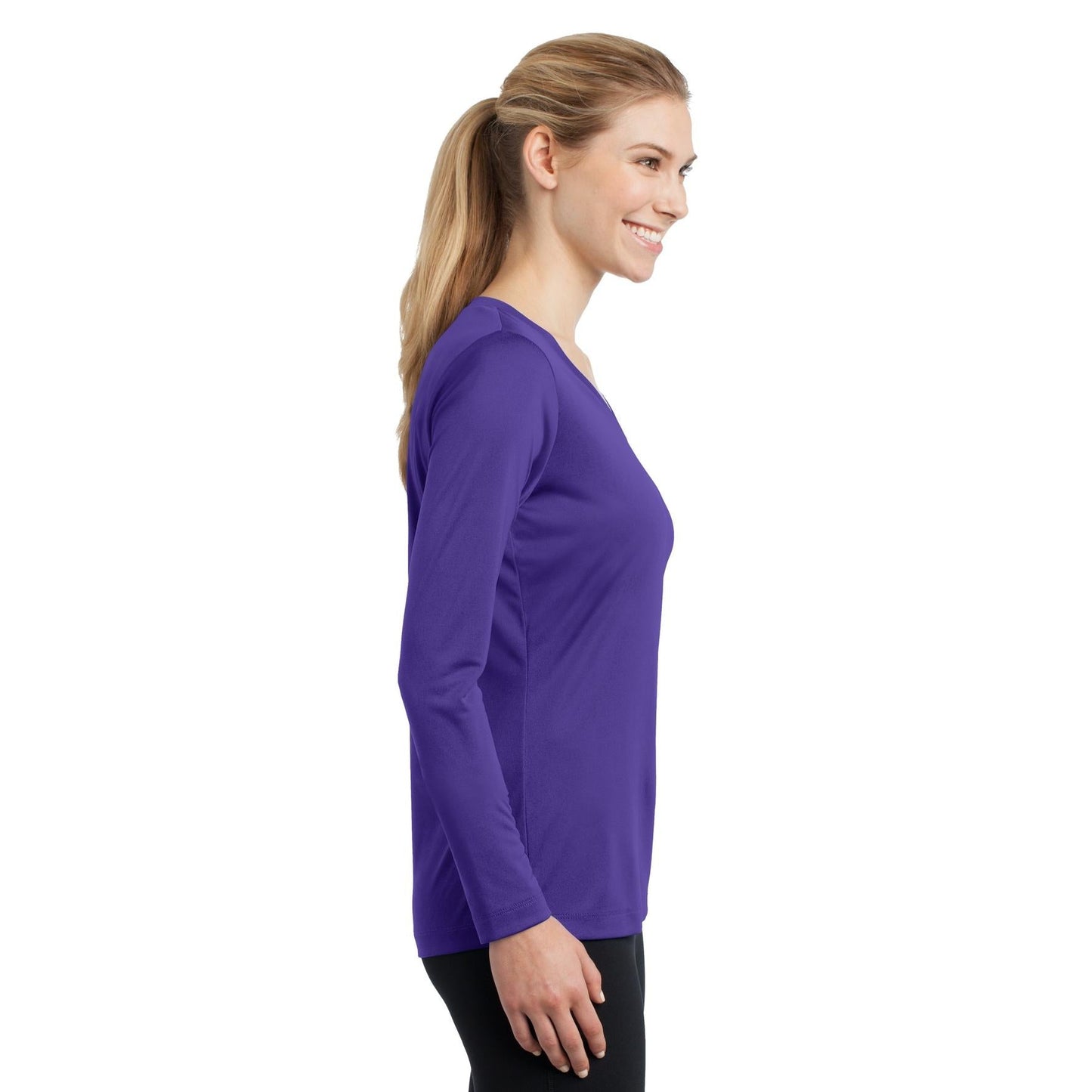 Forest Green T-Shirt - Sport-Tek - Long Sleeve V-Neck