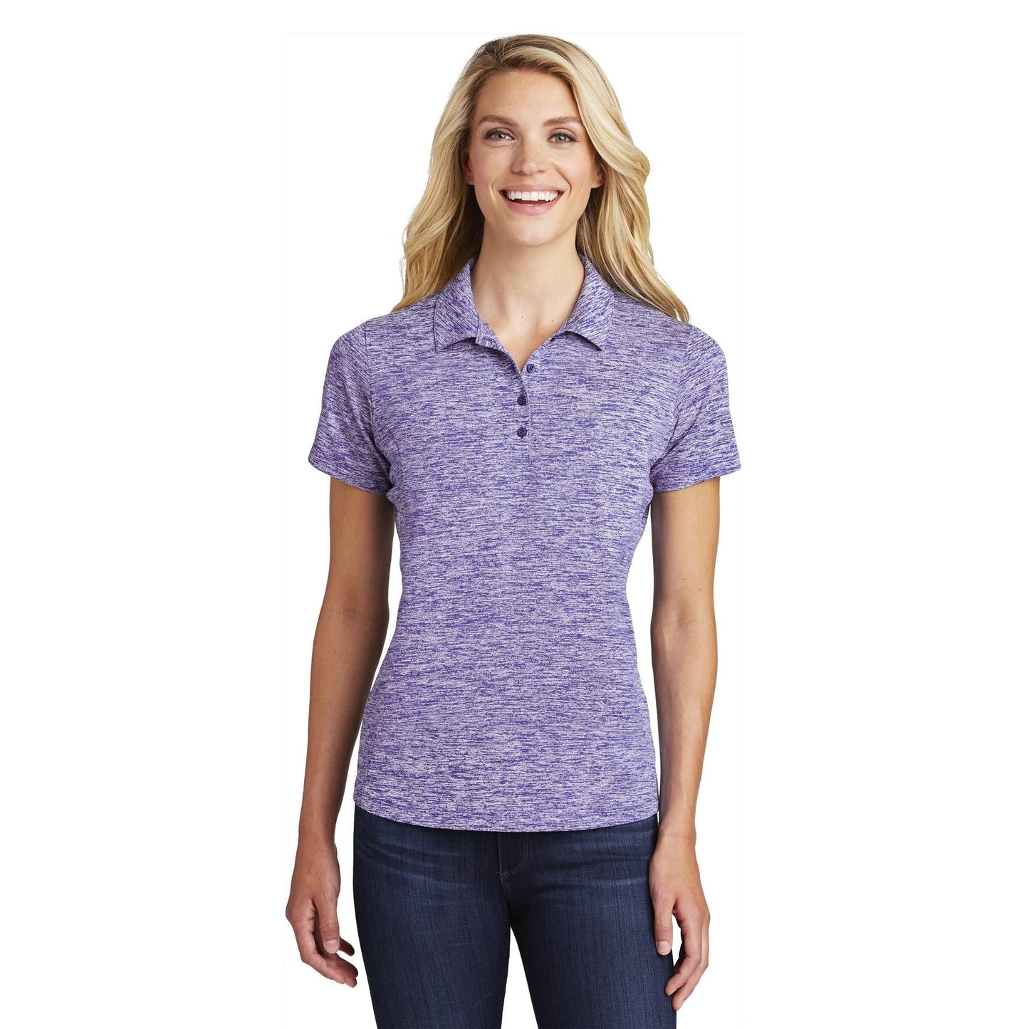 Black Electric Polo - Sport-Tek - Stylish Heather Design