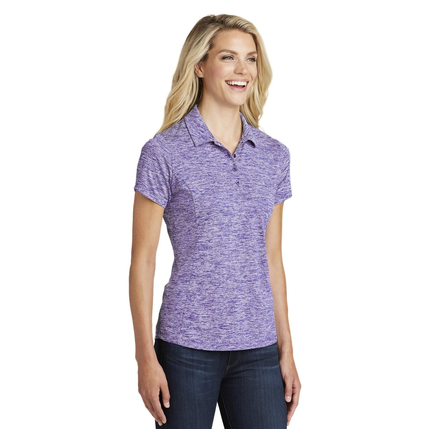 Black Electric Polo - Sport-Tek - Stylish Heather Design