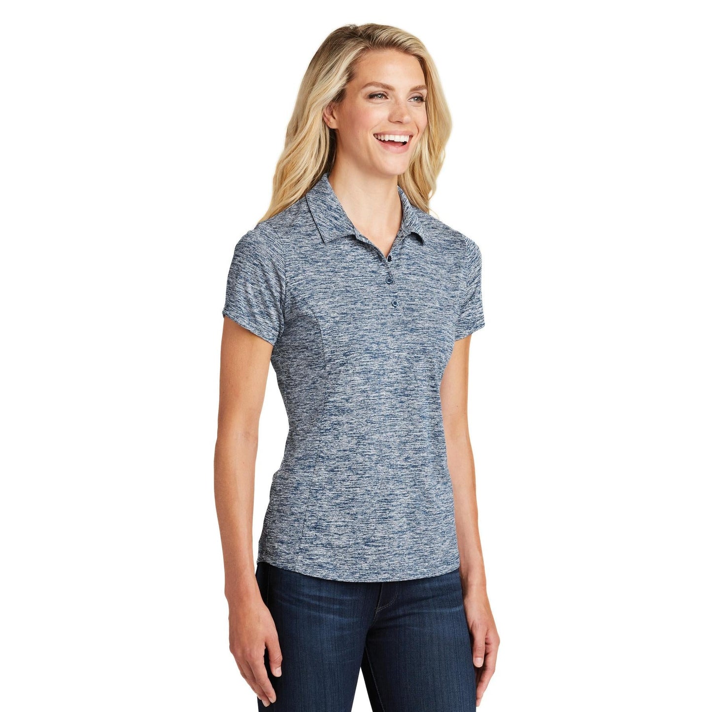 Black Electric Polo - Sport-Tek - Stylish Heather Design
