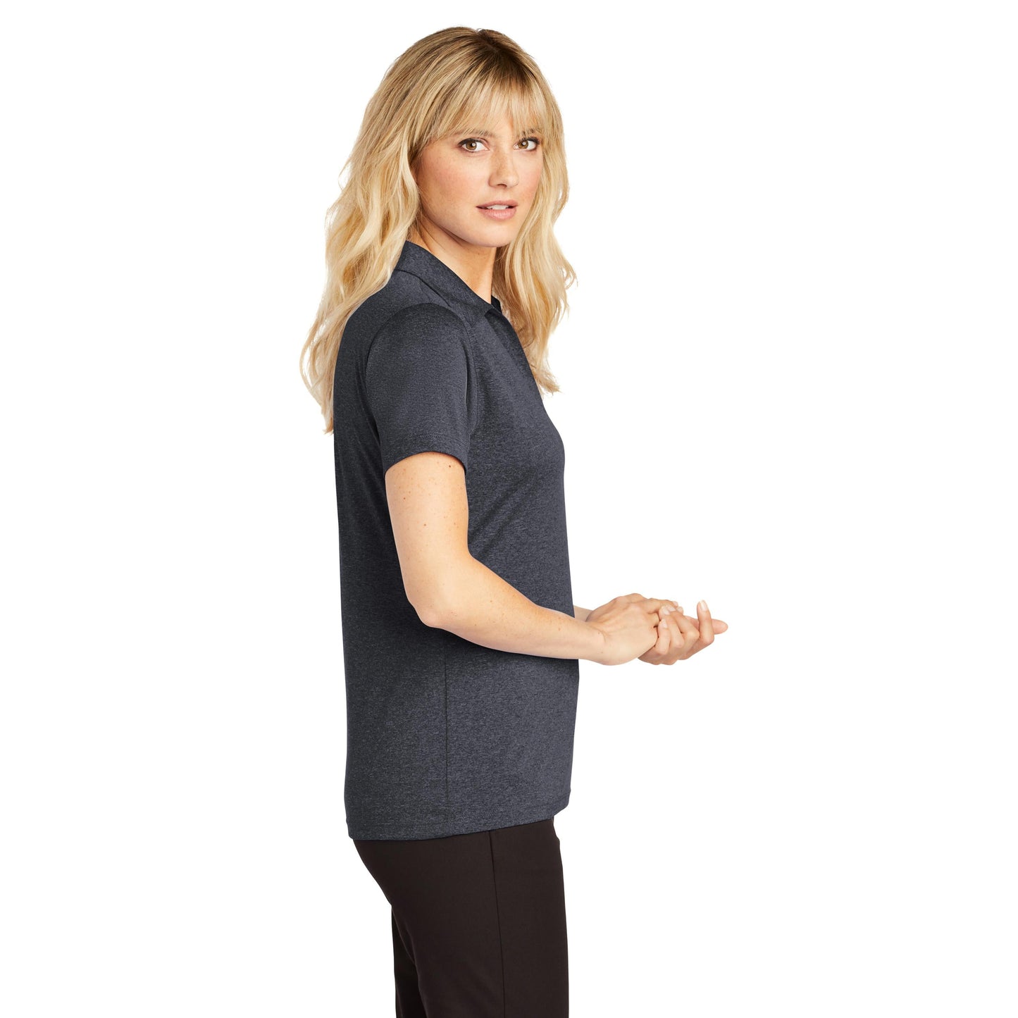 Blue Wake Heather Polo - Sport-Tek - Moisture-Wicking