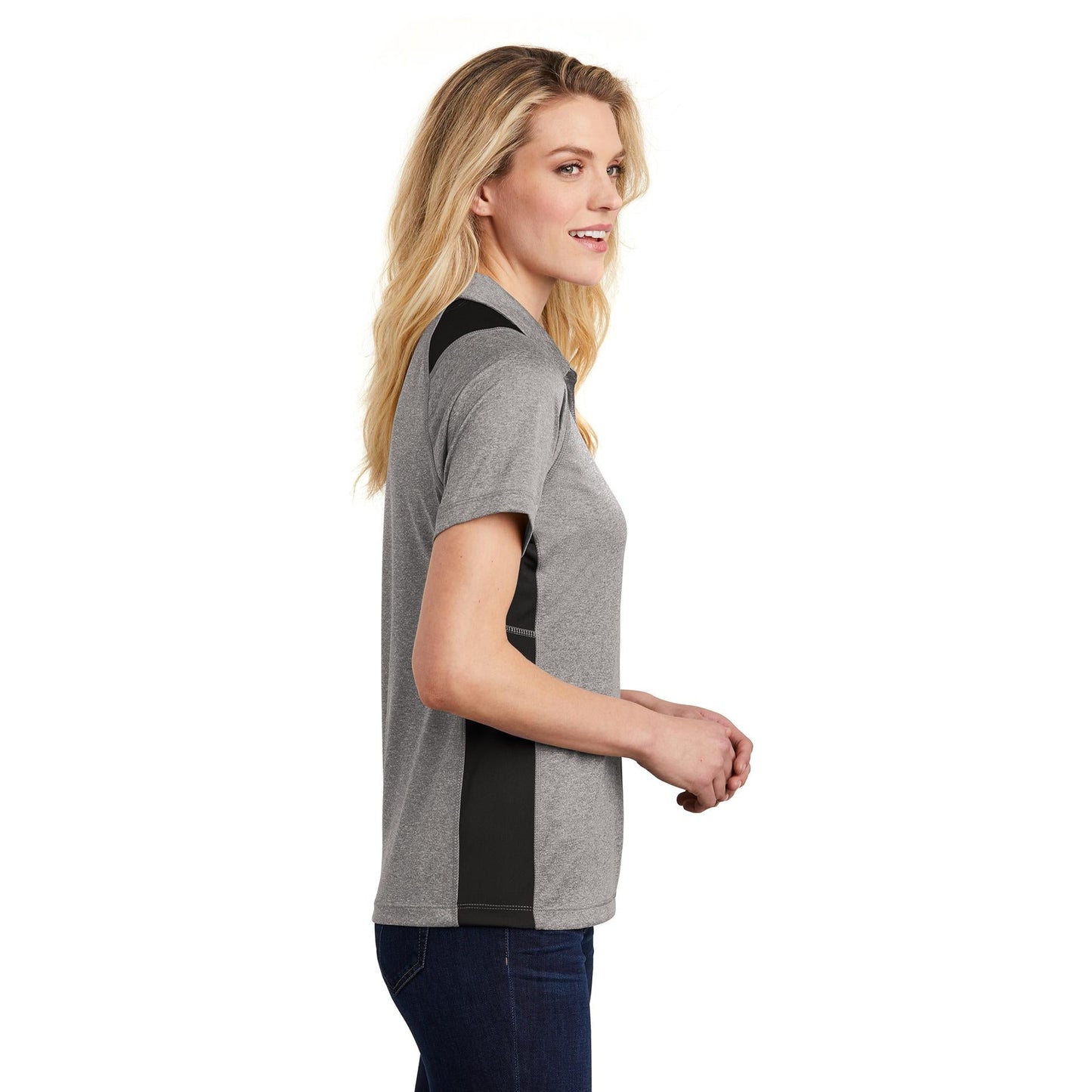 Graphite Heather Polo - Sport-Tek - Soft Fabric