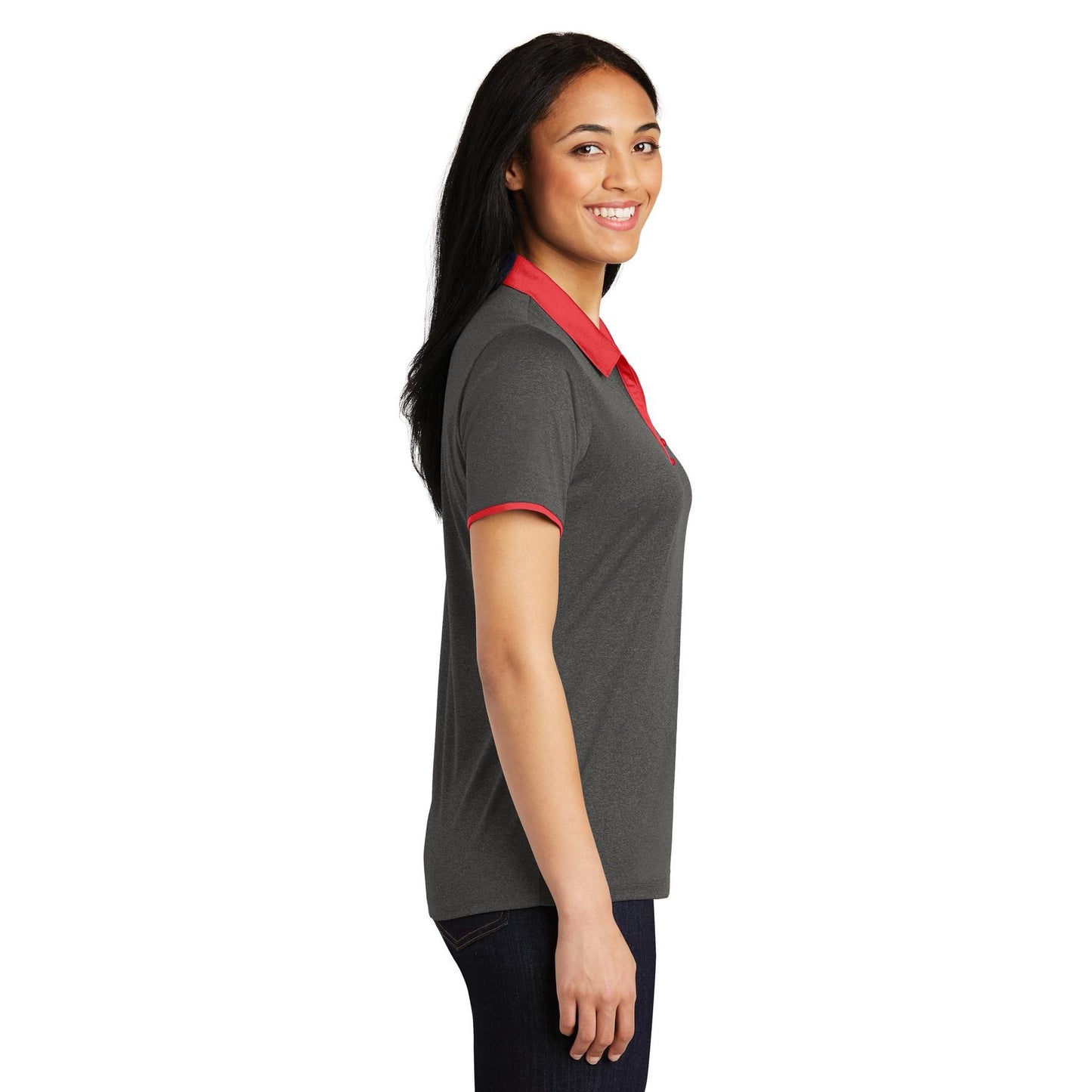 Graphite Heather Polo Shirt - Sport-Tek - Snag-Resistant