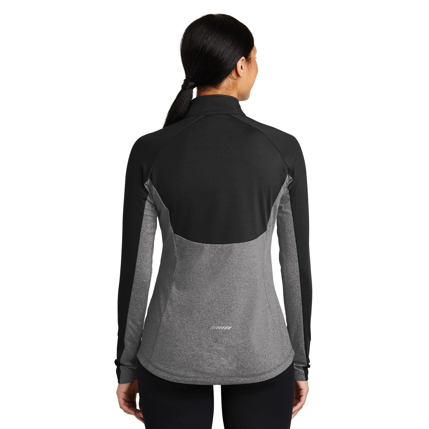 Black/Charcoal Grey Heather Sweatshirt - Sport-Tek - Stretchy Design