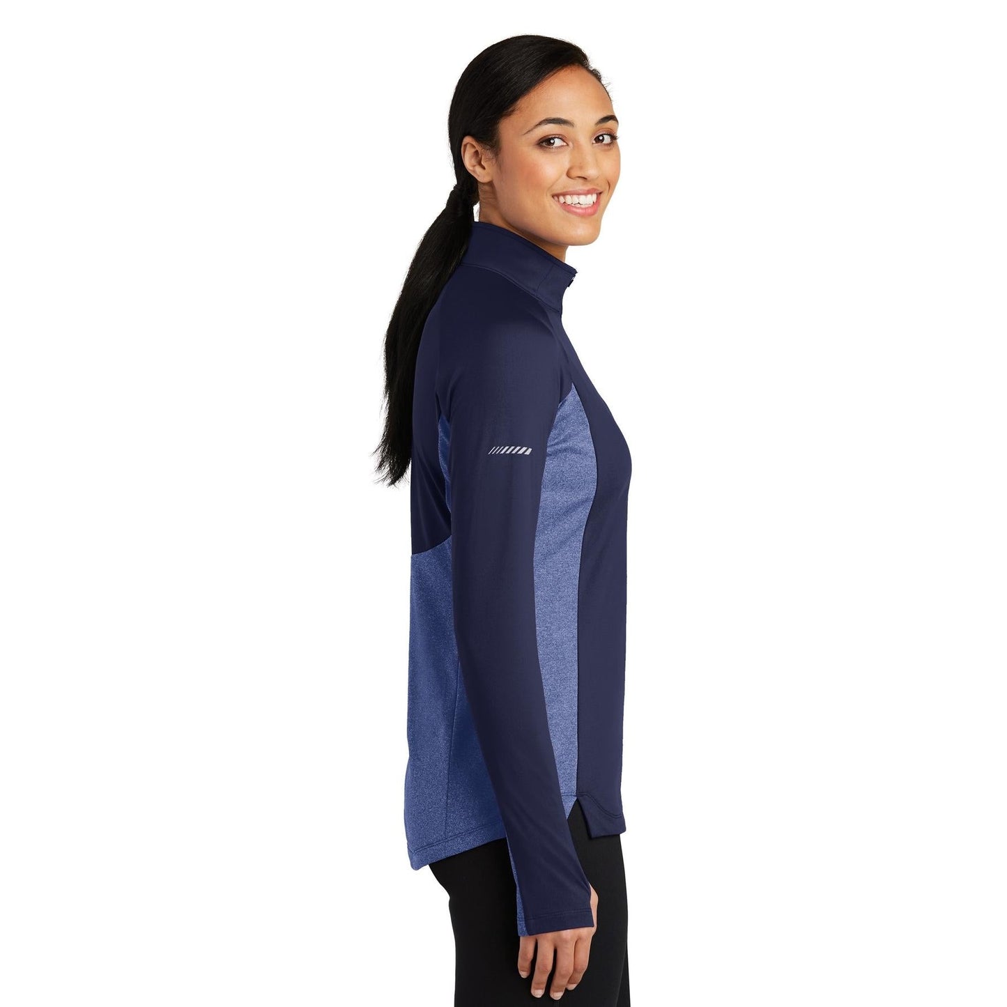 Black/Charcoal Grey Heather Sweatshirt - Sport-Tek - Stretchy Design