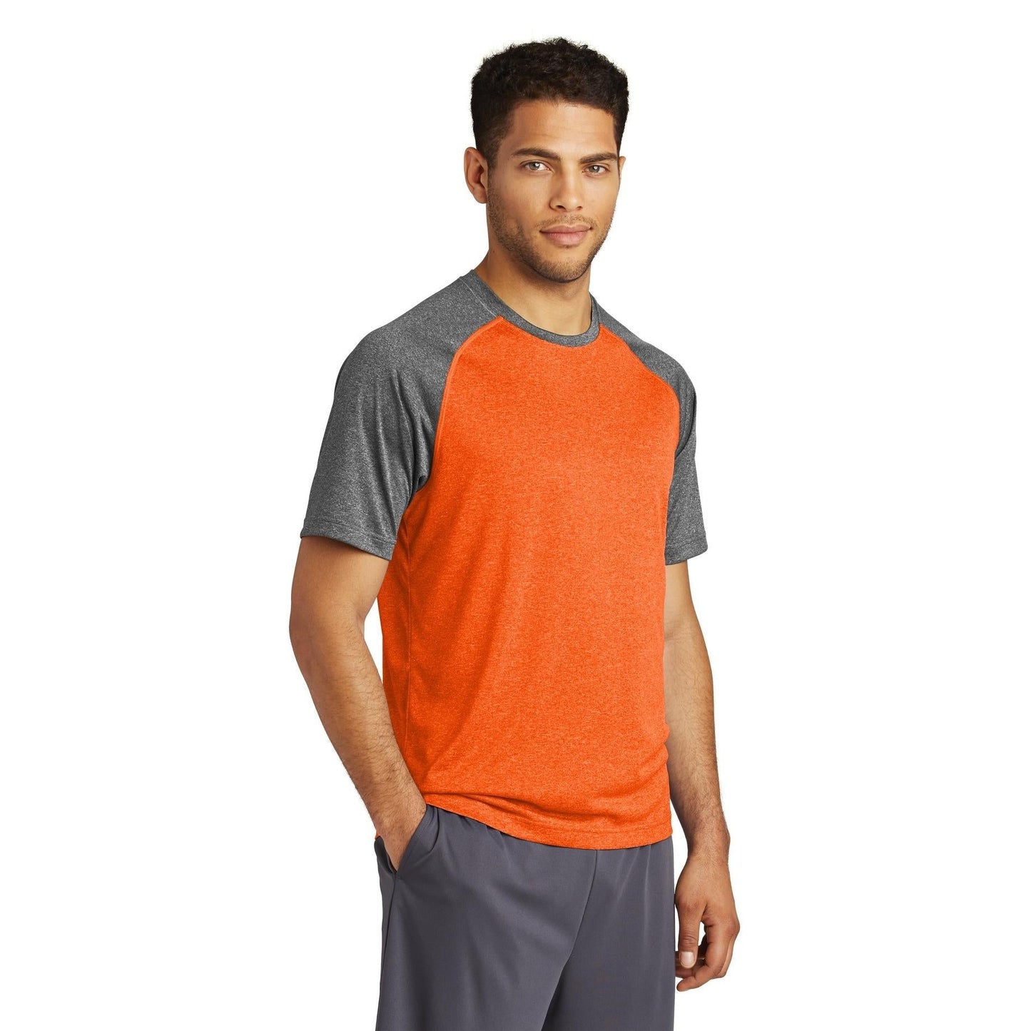 Deep Orange Heather T-Shirt - Sport-Tek - Moisture Wicking