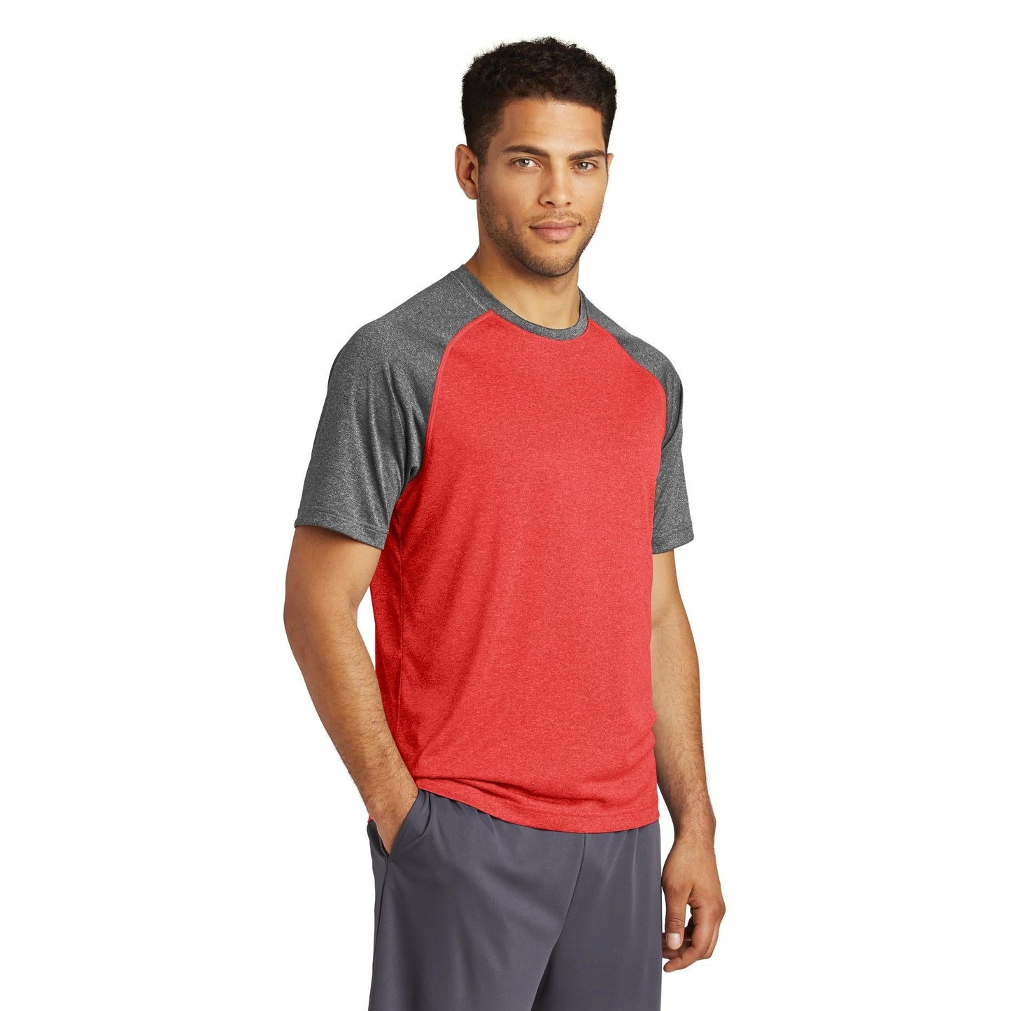 Deep Orange Heather T-Shirt - Sport-Tek - Moisture Wicking