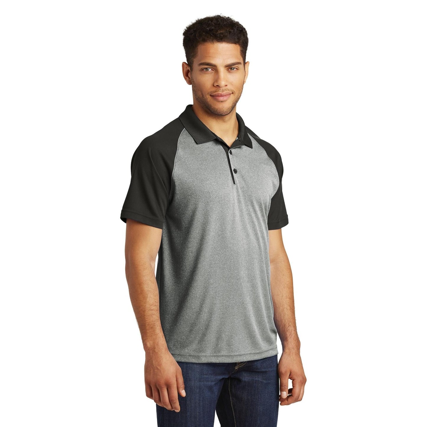 Grey Heather Polo Shirt - Sport-Tek - Modern Fit