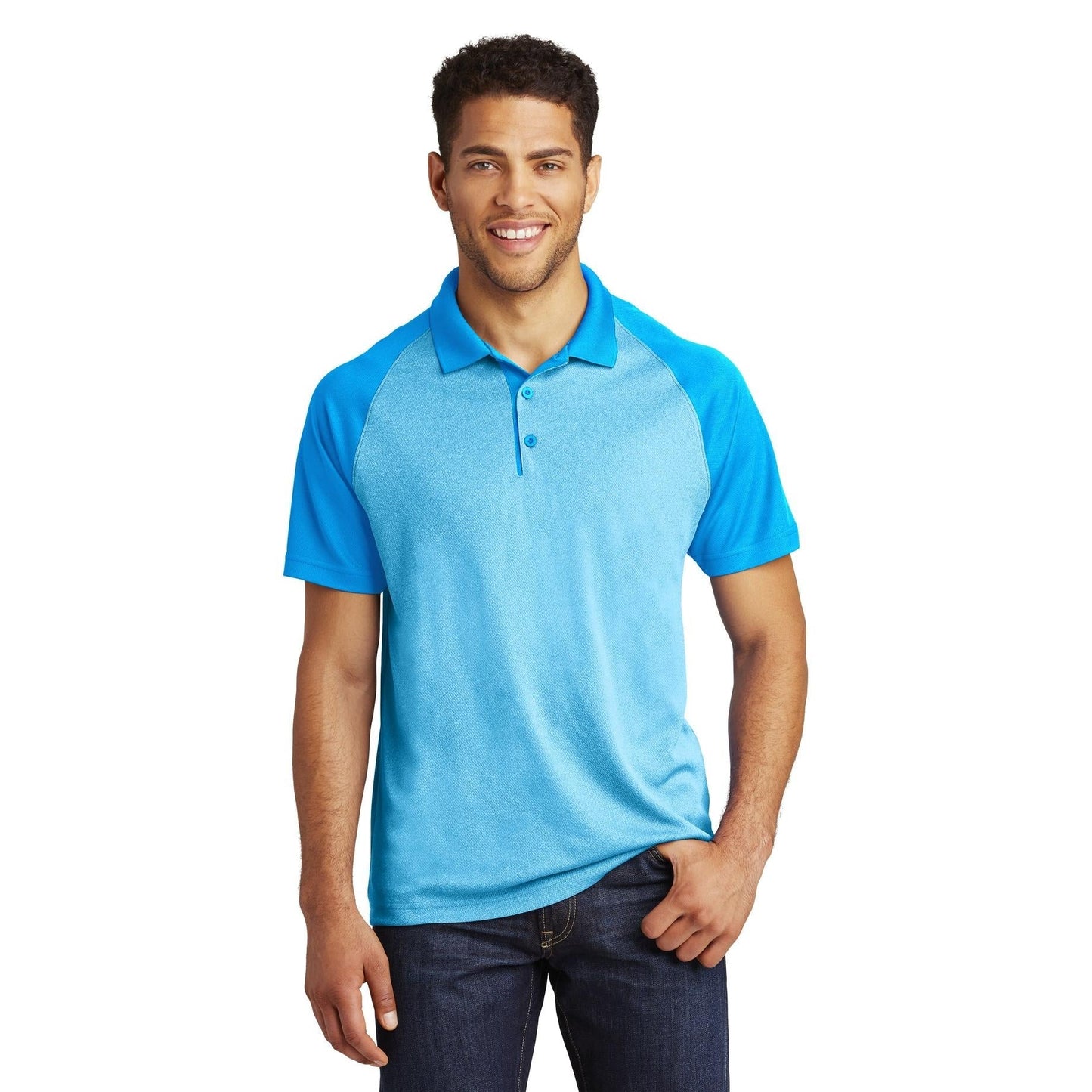 Grey Heather Polo Shirt - Sport-Tek - Modern Fit